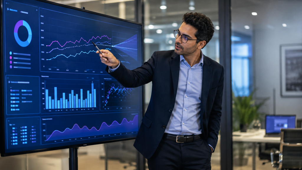 Business presentation in a modern office