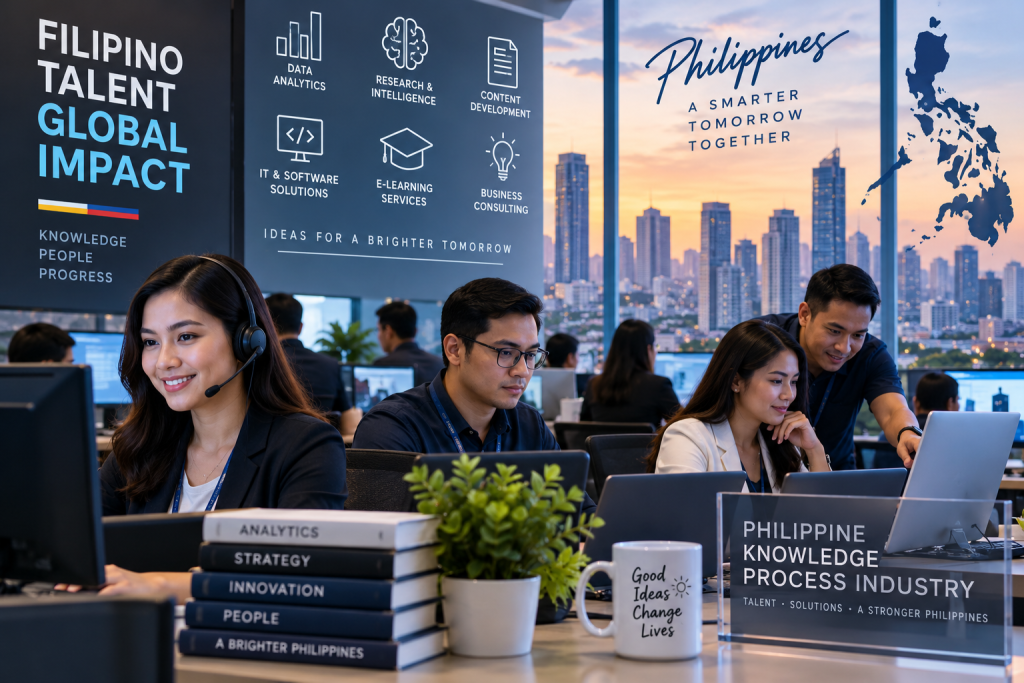 Modern office workspace representing Philippine KPO delivery locations like Manila and Cebu