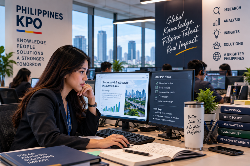 Philippine KPO industry office worker in action