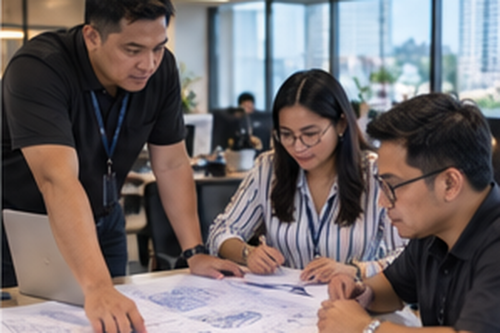 KPO team reviewing detailed contract terms and documents together