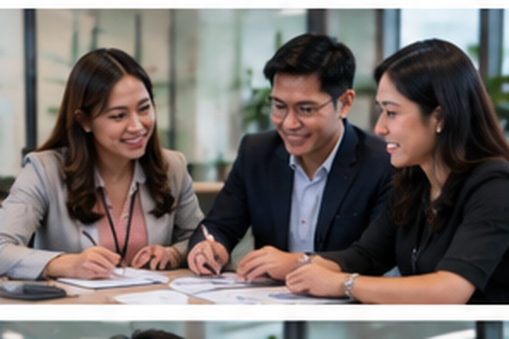 KPO delivery team collaborating over documents and charts at a desk